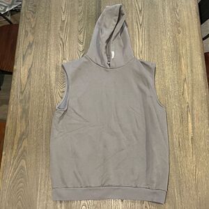 Boohoo Man Gray Sleeveless Pullover Hoodie Size M